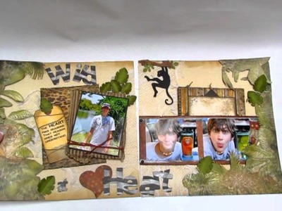 BO BUNNY Zoo Scrapbooking 12x24 Double Page Layout