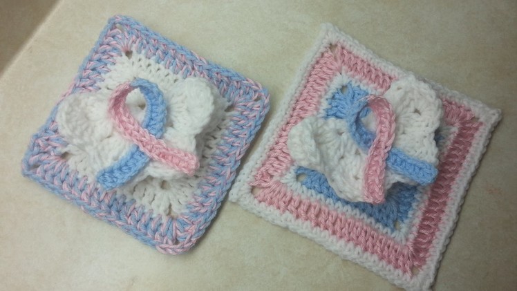 #Crochet Pregnancy and Infant Loss Awareness Granny Square #TUTORIAL