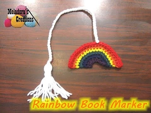 Crochet Rainbow Book Marker *plus* How to make a Tassel