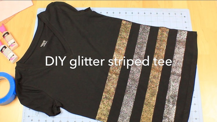 DIY Glitter Striped Tee Shirt