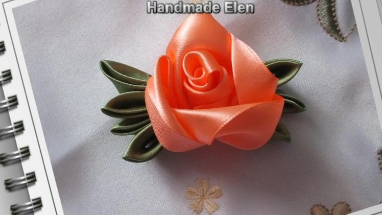 Diy ribbon roses, how to make satin ribbon roses,kanzashi  tutorial