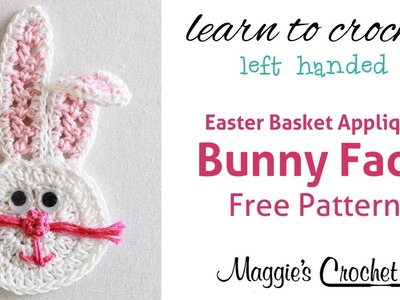 Easter Bunny Face Applique Free Crochet Pattern - Left Handed