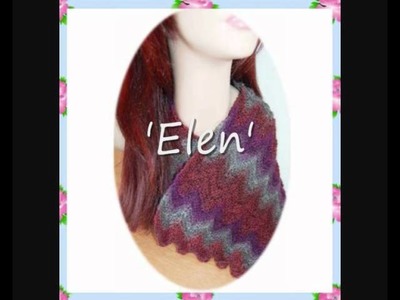 Elen Unisex Chevron long scarf 4ply sock yarn Knitting Pattern
