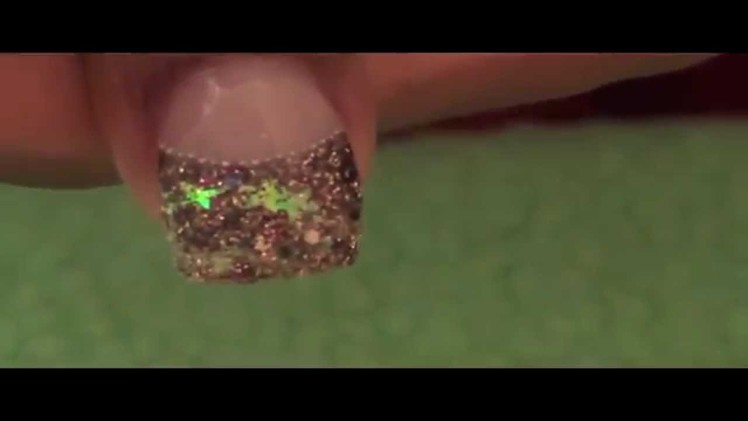 Glitter stars and beads  gel nails