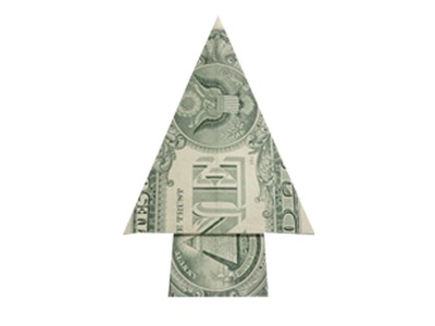How to fold a Money Origami Xmas Tree