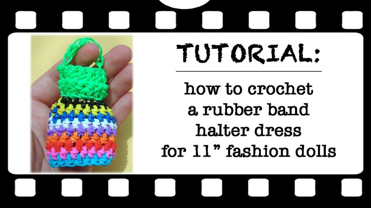 How to make a crochet rubber band dress for dolls