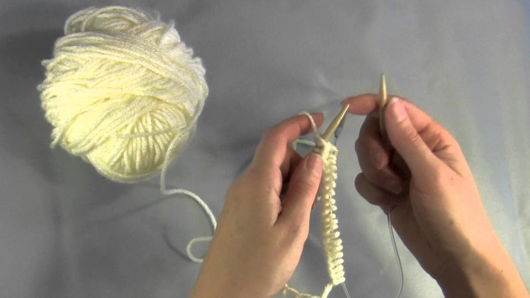 Knitting in the round using two circular needles