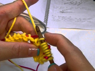 Knook Knooking: Increase Yarn Over (YO) Between Two Purl Stitches (P RL)