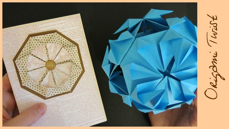 Kusudama and Card (Stampin Up DSP) Origami Twist