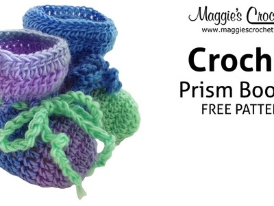 Prism Baby Booties Free Crochet Pattern - Right Handed