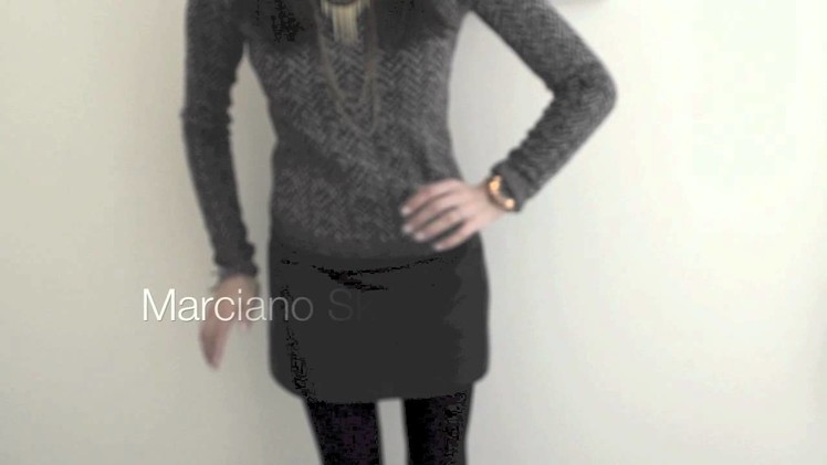 Theory Chunky Knit Sweater and Leather Skirt Style OOTD