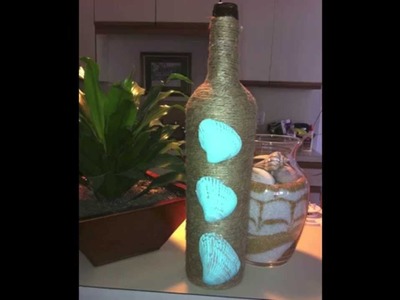 Twine Wrapped Wine Bottle - Up-cycling a used Wine Bottle - Crafts
