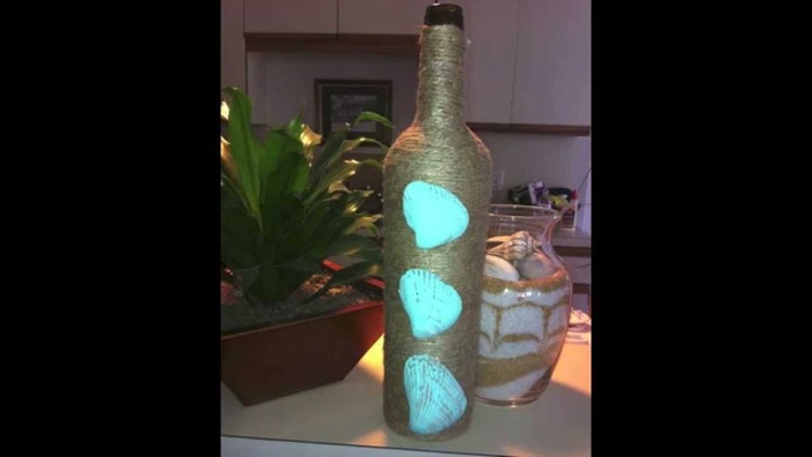 Twine Wrapped Wine Bottle - Up-cycling a used Wine Bottle - Crafts