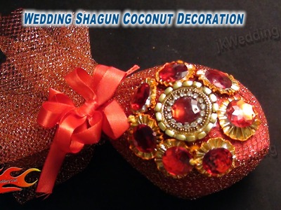 Wedding shagun nariyal packing (Coconut Decoration) JK Wedding 001
