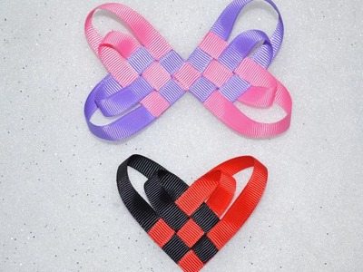 WOVEN HEART Lovebug Wings Ribbon Sculpture Valentine's Day Hair Clip Bow DIY Free Tutorial by Lacey
