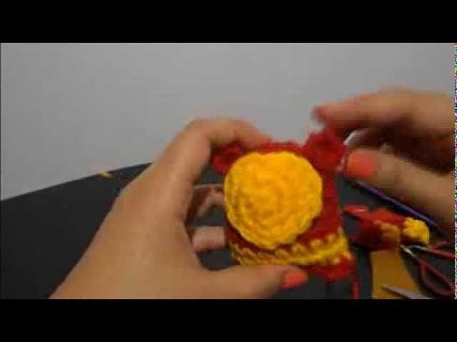 A mini crochet teddy bear "Iron Man"