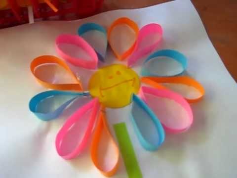 Arts & Crafts activity idea: Colorful paper loop flowers.