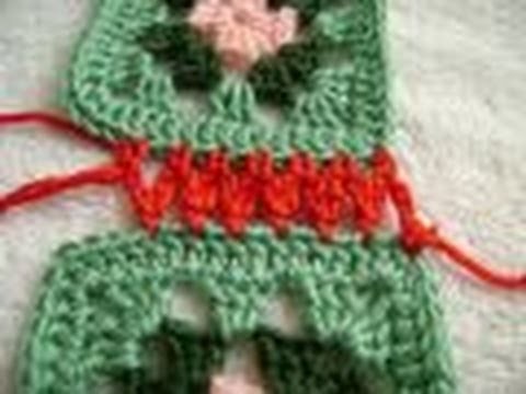 Crochet Granny Squares - #4 Join with Chain Stitch & Dc2tog