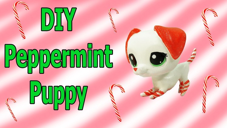 Custom LPS DIY Peppermint Candy Cane Puppy Dog Inspired Littlest Pet Shop Blind Bag Craft