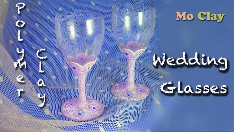 DIY Wedding Glasses - Polymer Clay tutorial Lace cane