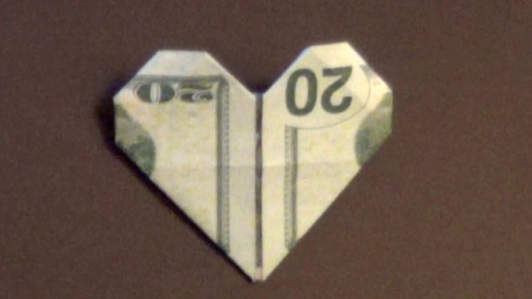Dollar Origami Heart How to make a Dollar Heart