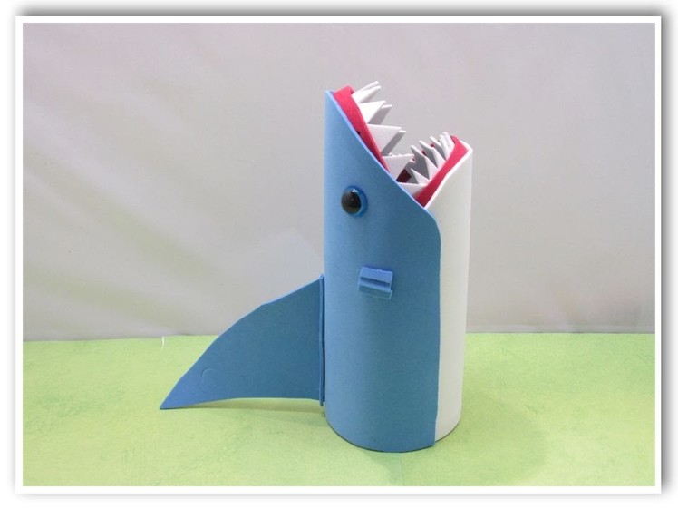 Easy Shark Back to School Pencil Holder or Vase DIY for Shark Week!