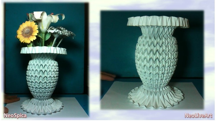 Folding Design Projects - Flower Vase 1 (Origami - PaperCraft)