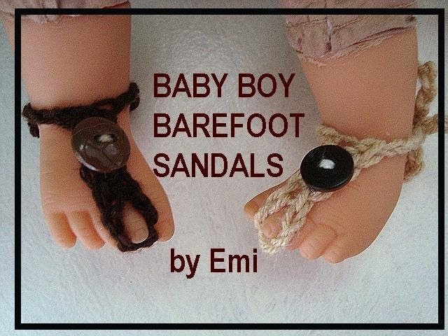 How to crochet BABY BOY BAREFOOT SANDALS
