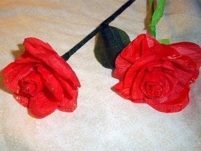 How to make crepe paper roses. flowers - EP