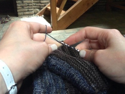 Knitting a twisted stitch into your picked-up stitch, tutorial for Endurance Socks