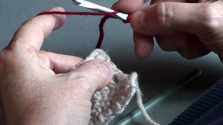 No Chain Double Crochet with Color Change