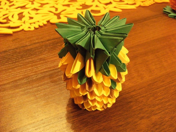 ORIGAMI 3D - mini pineapple - how to make instructions
