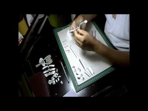 Papercraft - Plum blossoms and japanese bush warbler