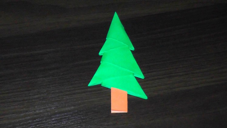 The simplest 3D origami tree (Christmas tree), a master class for beginners