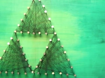 Zelda Triforce Nail Thread Art DIY - Geeky Goodies