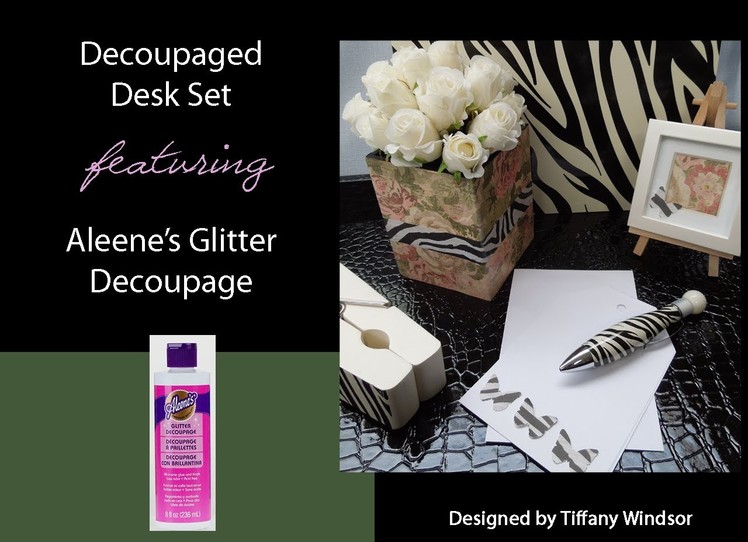Aleene's Zebra and Floral Print Desk Accessories by Tiffany Windsor