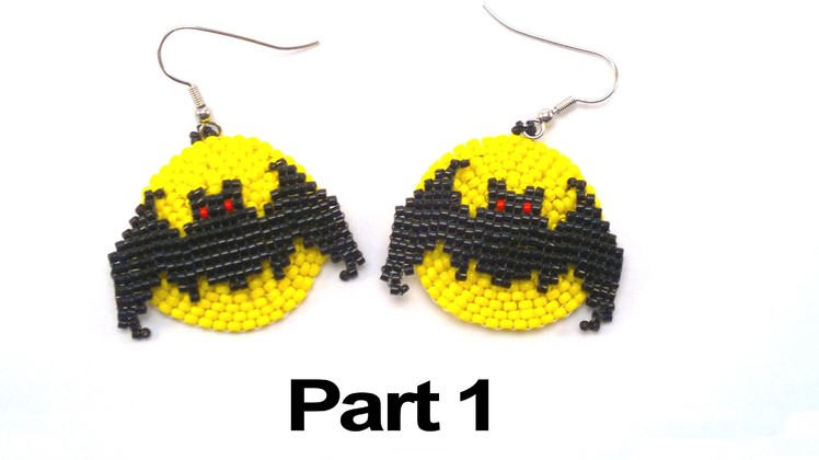 Beading4perfectionists : Halloween Full Moon Bat earrings beading tutorial #1