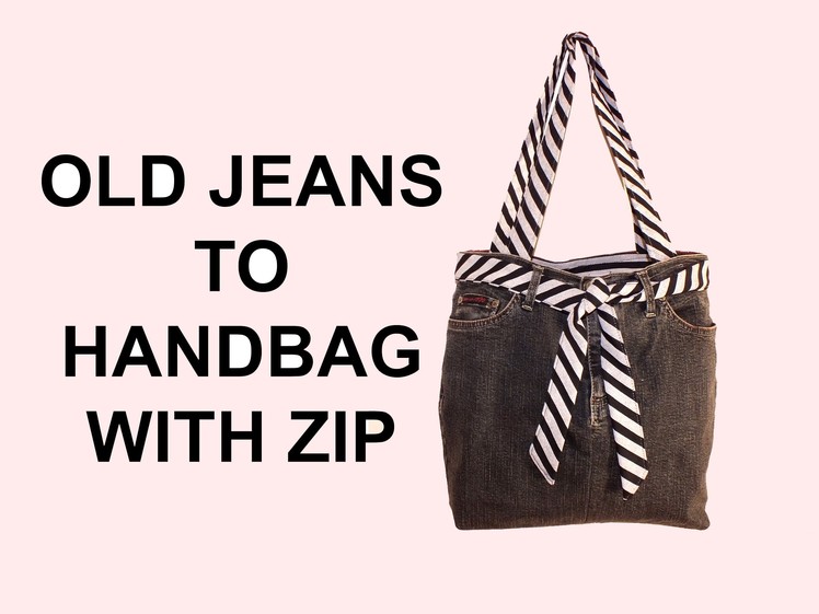 DIY Fashion jean bag (How to make a jean purse with ZIP)