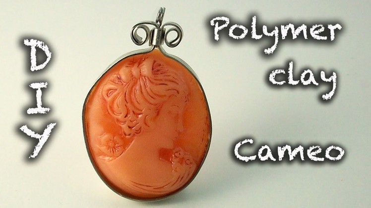 DIY Faux stone Polymer clay cabochon tutorial - Fimo pendant