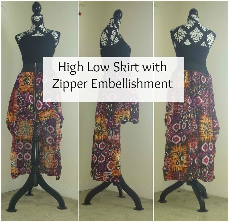DIY: High Low Skirt with Zipper Embellishment