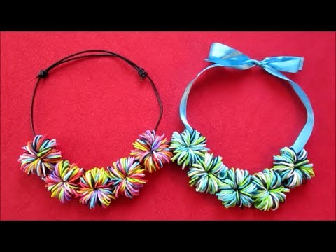 DIY Jewelry | Rainbow Loom Pom Pom Necklace | DIY Crafts and Gifts Ideas For Kids