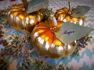 DIY Pumpkin place cards - Thanksgiving table