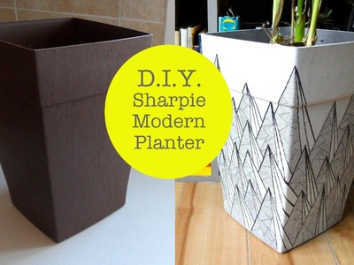 DIY Sharpie Modern Graphic Pattern Planter #1