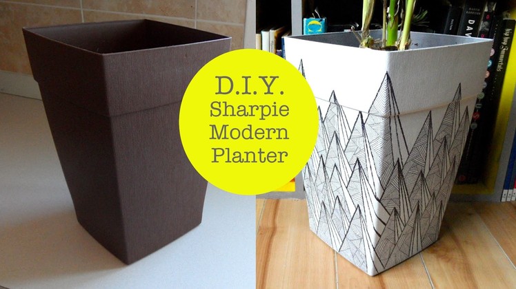 DIY Sharpie Modern Graphic Pattern Planter #1