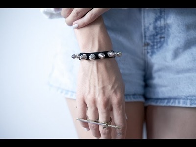 DIY studded leather bracelet with tassel  ✝  fashion tutorial