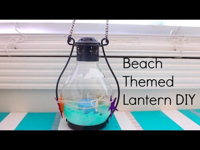 Gift Idea.Summer DIY: Ocean Themed Lantern.Candle Holder Decoration