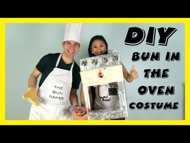 Halloween DIY Couples Pregnancy Costume: BUN IN THE OVEN!