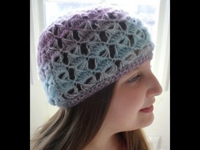 HOW TO CROCHET - BROOMSTICK LACE BEANIE HAT (slouchy)