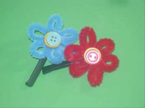 How to make a flower hair clip with a pipe cleaner - EP