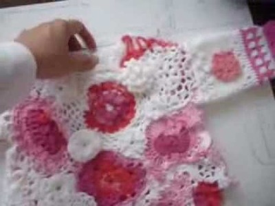 Irish lace crochet dress for 1 to 2 years old baby girl